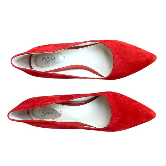 Alfani Jeules Red Faux Suede Pointed Toe Heels Womens Size 7 Medium - Picture 8 of 16